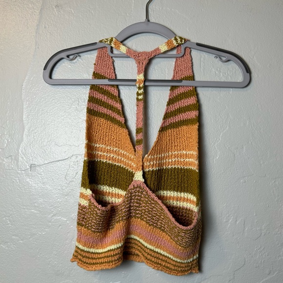 Urban Outfitters BDG Striped Knit Halter Crop Tank - Picture 2 of 4